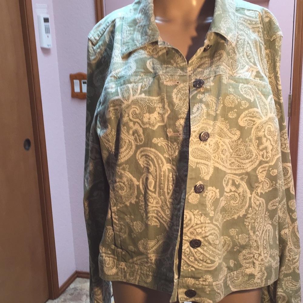 Croft & Barrow denim print jean jacket size 16